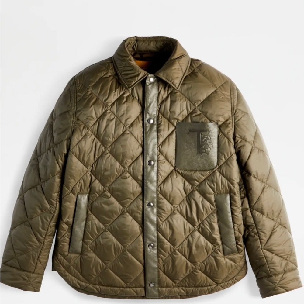 NWT Men’s Quilted Over Shirt in Green Sz M - Picture 2 of 15